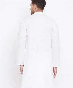 Vastramay Men's White Cotton Kurta