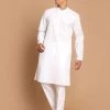 Vastramay Men's White Kurta And Pajama Set