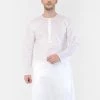 VASTRAMAY Men's White Cotton Addi Kurta Kurta Sets 1 VASTRAMAY Men's White Cotton Addi Kurta Kurta Sets