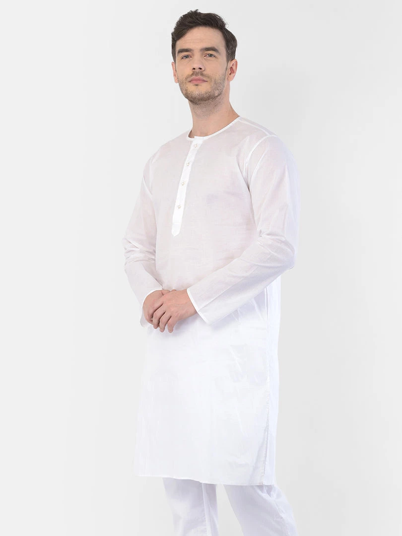 VASTRAMAY Men's White Cotton Addi Kurta Kurta Sets 4 VASTRAMAY Men's White Cotton Addi Kurta Kurta Sets