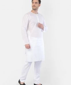 VASTRAMAY Men's White Cotton Addi Kurta Kurta Sets 12 VASTRAMAY Men's White Cotton Addi Kurta Kurta Sets