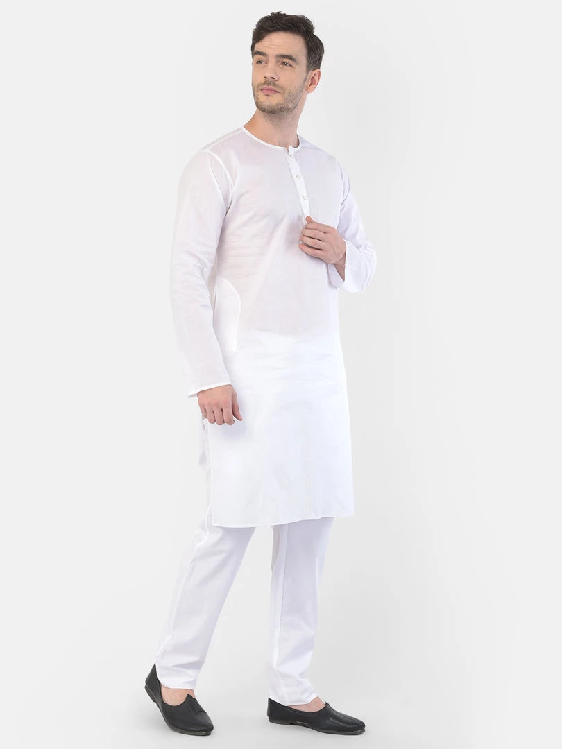 VASTRAMAY Men's White Cotton Addi Kurta Kurta Sets 7 VASTRAMAY Men's White Cotton Addi Kurta Kurta Sets