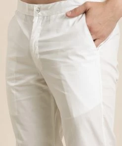 Vastramay Men's Green And White Cotton Blend Kurta And Pyjama Set Kurta Sets