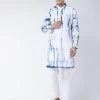 VASTRAMAY Men's Blue And White Cotton Kurta Pyjama Set Kurta Sets 2 VASTRAMAY Men's Blue And White Cotton Kurta Pyjama Set Kurta Sets