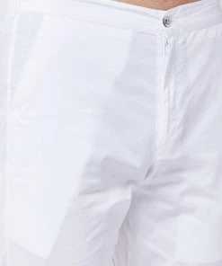 VASTRAMAY Men's Blue And White Cotton Kurta Pyjama Set Kurta Sets