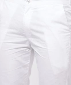 Kurta Sets VASTRAMAY Men's Blue And White Cotton Kurta Pyjama Set