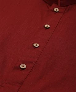 VASTRAMAY Men's Maroon Cotton Kurta