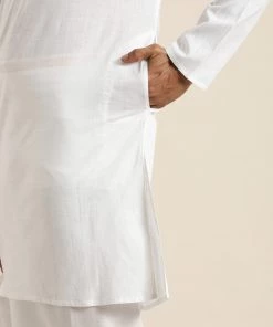 VASTRAMAY Men's White Cotton Kurta 13 VASTRAMAY Men's White Cotton Kurta