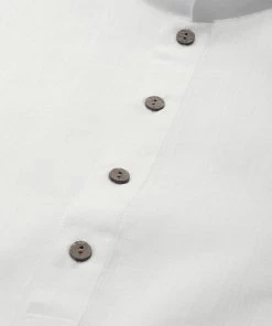 VASTRAMAY Men's White Cotton Kurta And Mundu Set