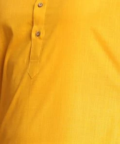 Vastramay Men's Mustard Solid Kurta