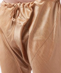 VASTRAMAY Men's Aqua And Rose Gold Silk Blend Kurta With Churidar Set Kurta Sets