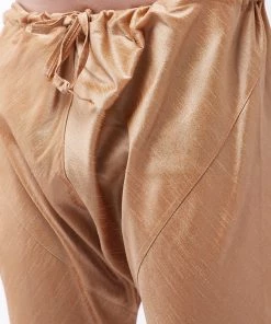 VASTRAMAY Men's Black And Rose Gold Silk Blend Kurta With Churidar Set Kurta Sets