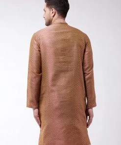 Vastramay Men's Maroon Silk Blend Kurta 10 Vastramay Men's Maroon Silk Blend Kurta