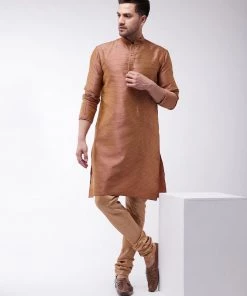 Vastramay Men's Maroon Silk Blend Kurta 12 Vastramay Men's Maroon Silk Blend Kurta