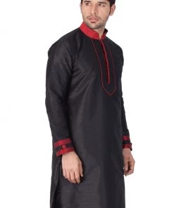 Vastramay Buy 1 Get 1 Men's Black Silk Blend Kurta