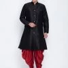 Vastramay Buy 1 Get 1 Men's Black Silk Blend Sherwani Set