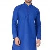 Vastramay Men's Blue Linen Kurta