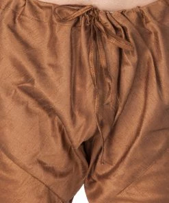 VASTRAMAY Men's Brown Cotton Silk Blend Kurta And Pyjama Set 12 VASTRAMAY Men's Brown Cotton Silk Blend Kurta And Pyjama Set