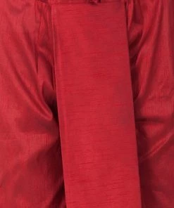 VASTRAMAY Men's Gold Cotton Silk Blend Kurta And Dhoti Pant Set