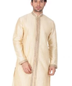 Vastramay Buy 1 Get 1 Men's Gold Cotton Silk Blend Kurta 12 Vastramay Buy 1 Get 1 Men's Gold Cotton Silk Blend Kurta