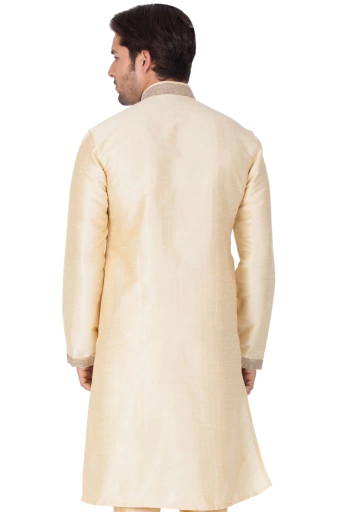 Vastramay Buy 1 Get 1 Men's Gold Cotton Silk Blend Kurta 6 Vastramay Buy 1 Get 1 Men's Gold Cotton Silk Blend Kurta