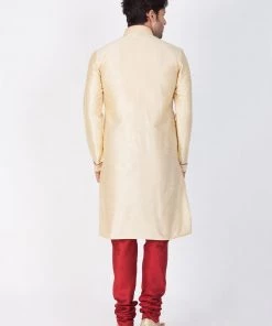 Vastramay Buy 1 Get 1 Men's Gold Silk Blend Kurta And Pyjama Set