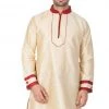 Vastramay Men's Gold Silk Blend Kurta Buy 1 Get 1