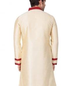 Vastramay Men's Gold Silk Blend Kurta Buy 1 Get 1 11 Vastramay Men's Gold Silk Blend Kurta Buy 1 Get 1
