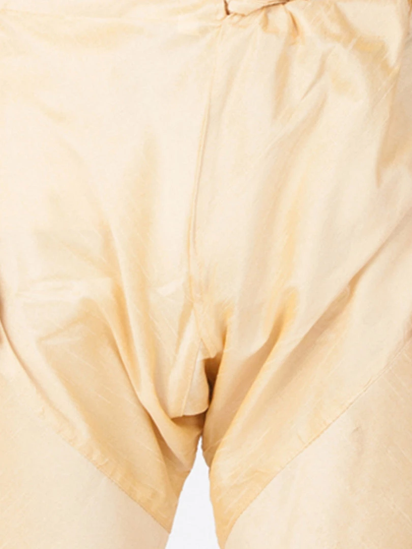 Vastramay Buy 1 Get 1 Men's Gold Silk Blend Sherwani Set 7 Vastramay Buy 1 Get 1 Men's Gold Silk Blend Sherwani Set