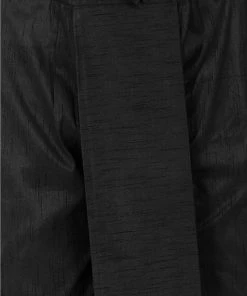 VASTRAMAY Men's Grey Cotton Silk Blend Kurta And Dhoti Pant Set