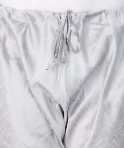 VASTRAMAY Men's Grey Cotton Silk Blend Kurta And Pyjama Set