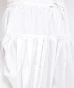 Vastramay Men's White Cotton Satin Blend Kurta And Dhoti Set