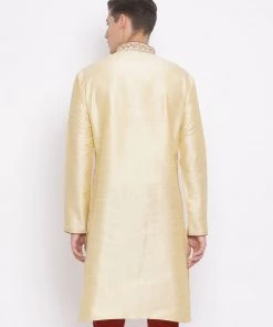 Vastramay Men's Gold Kurta Buy 1 Get 1
