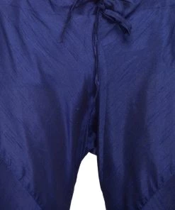 VASTRAMAY Men's Dark Blue Cotton Silk Blend Kurta And Pyjama Set