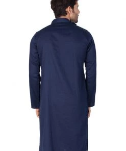 Vastramay Men's Blue Cotton Kurta And Pyjama Set Kurta Sets