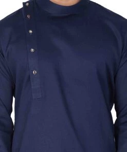 Vastramay Men's Blue Cotton Kurta And Pyjama Set