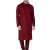 Vastramay Buy 1 Get 1 Men's Maroon Cotton Kurta And Pyjama Set