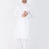 VASTRAMAY Men's White Cotton Kurta And Pyjama Set