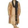 VASTRAMAY Men's Gold Cotton Silk Blend Kurta, Pyjama & Dupatta Set 2 VASTRAMAY Men's Gold Cotton Silk Blend Kurta, Pyjama & Dupatta Set