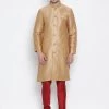 Vastramay Men's Gold Silk Blend Kurta And Pyjama Set Buy 1 Get 1