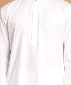 VASTRAMAY Men White Kurta With Pyjamas Set
