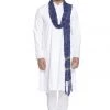VASTRAMAY Men's White Cotton Kurta, Pyjama & Dupatta Set