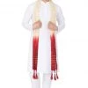 VASTRAMAY Men's White Cotton Kurta, Pyjama & Dupatta Set 1 VASTRAMAY Men's White Cotton Kurta, Pyjama & Dupatta Set