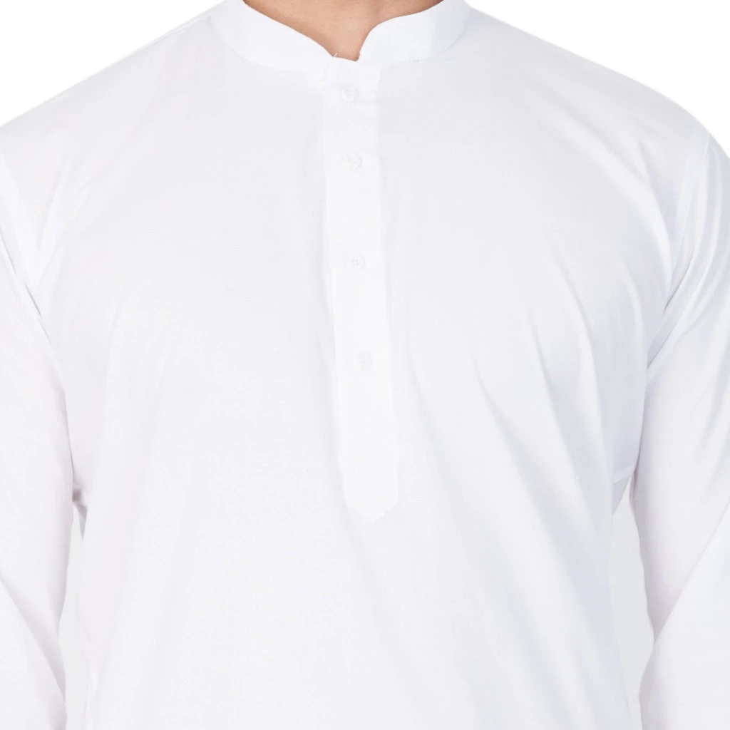 VASTRAMAY Men's White Cotton Kurta And Pyjama Set 5 VASTRAMAY Men's White Cotton Kurta And Pyjama Set