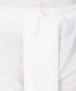 Vastramay Men's White Cotton Silk Blend Kurta And Dhoti Pant Set
