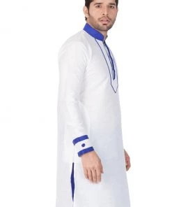 Vastramay Men's White Silk Blend Kurta
