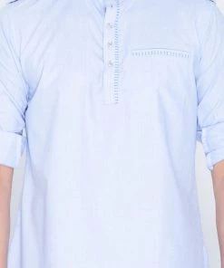 VASTRAMAY Men's Blue Cotton Kurta
