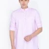 Vastramay Men's Pink Cotton Short Kurta