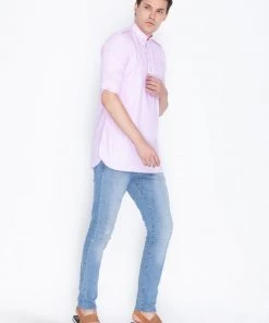 Vastramay Men's Pink Cotton Short Kurta 12 Vastramay Men's Pink Cotton Short Kurta