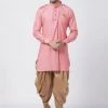 Vastramay Men's Red Cotton Kurta And Dhoti Pant Set 1 Vastramay Men's Red Cotton Kurta And Dhoti Pant Set